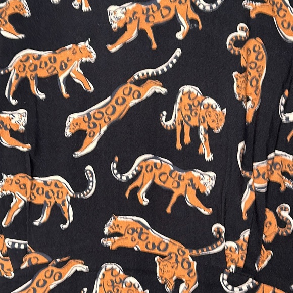 Emily And Fin Women's Black / Brown Meredith Leaping Leopards Dress - Picture 7 of 11